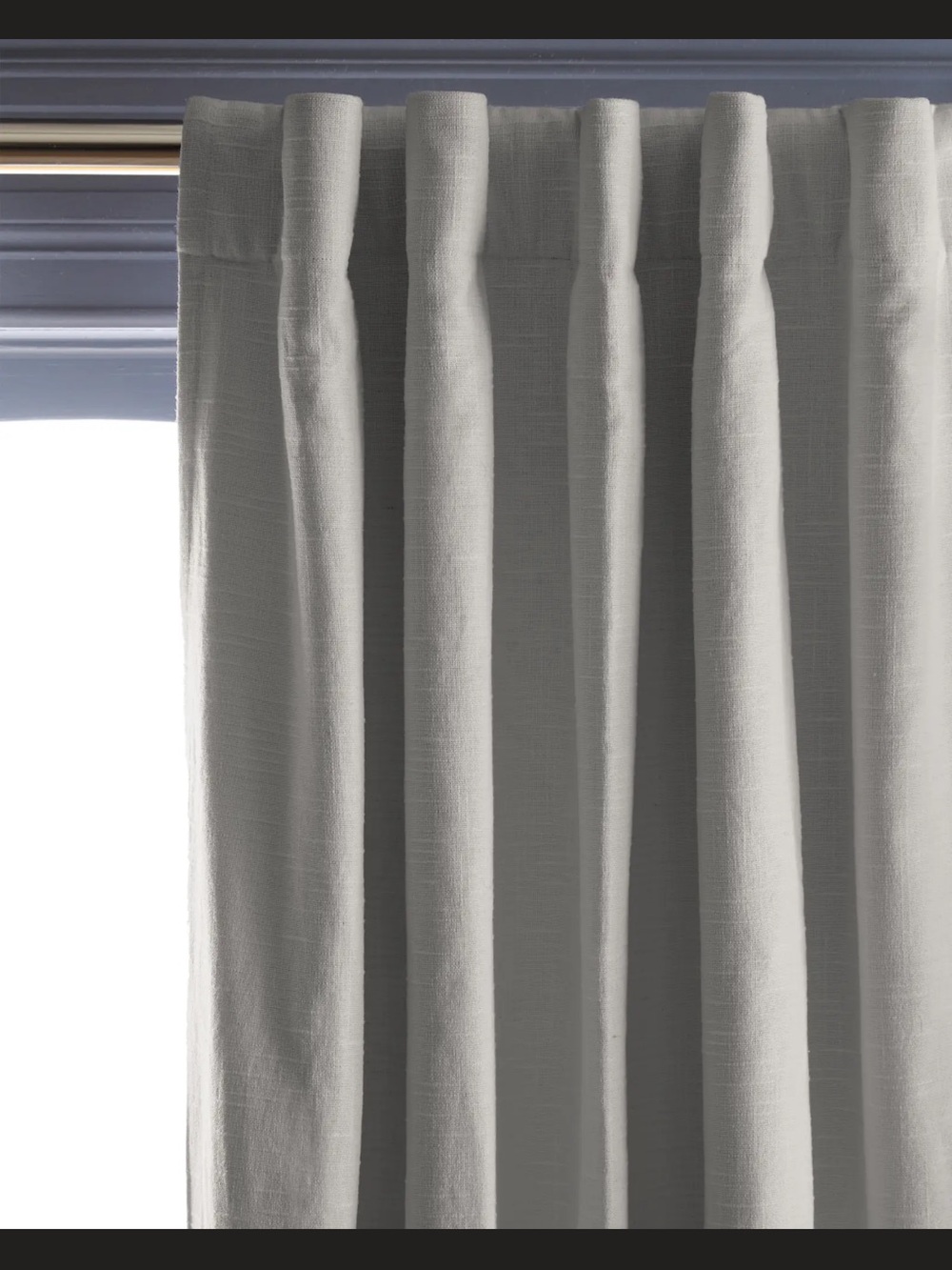 Quince Cloud grey Cotton Slub Curtain Panel 48x96 Room Darkening - Picture 2 of 9
